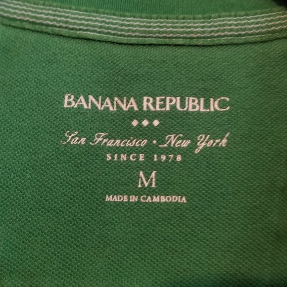 Men's Green Banana Republic Short Sleeve Polo - Picture 3 of 6